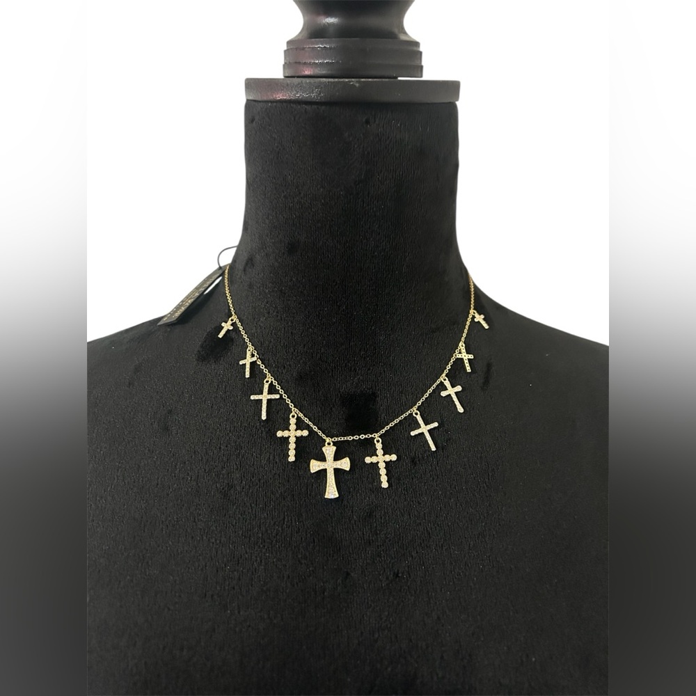 Stella Rose Gold Plated Cross Necklace